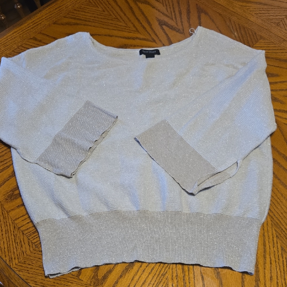 White House Black Market Shimmering Tan Sweater